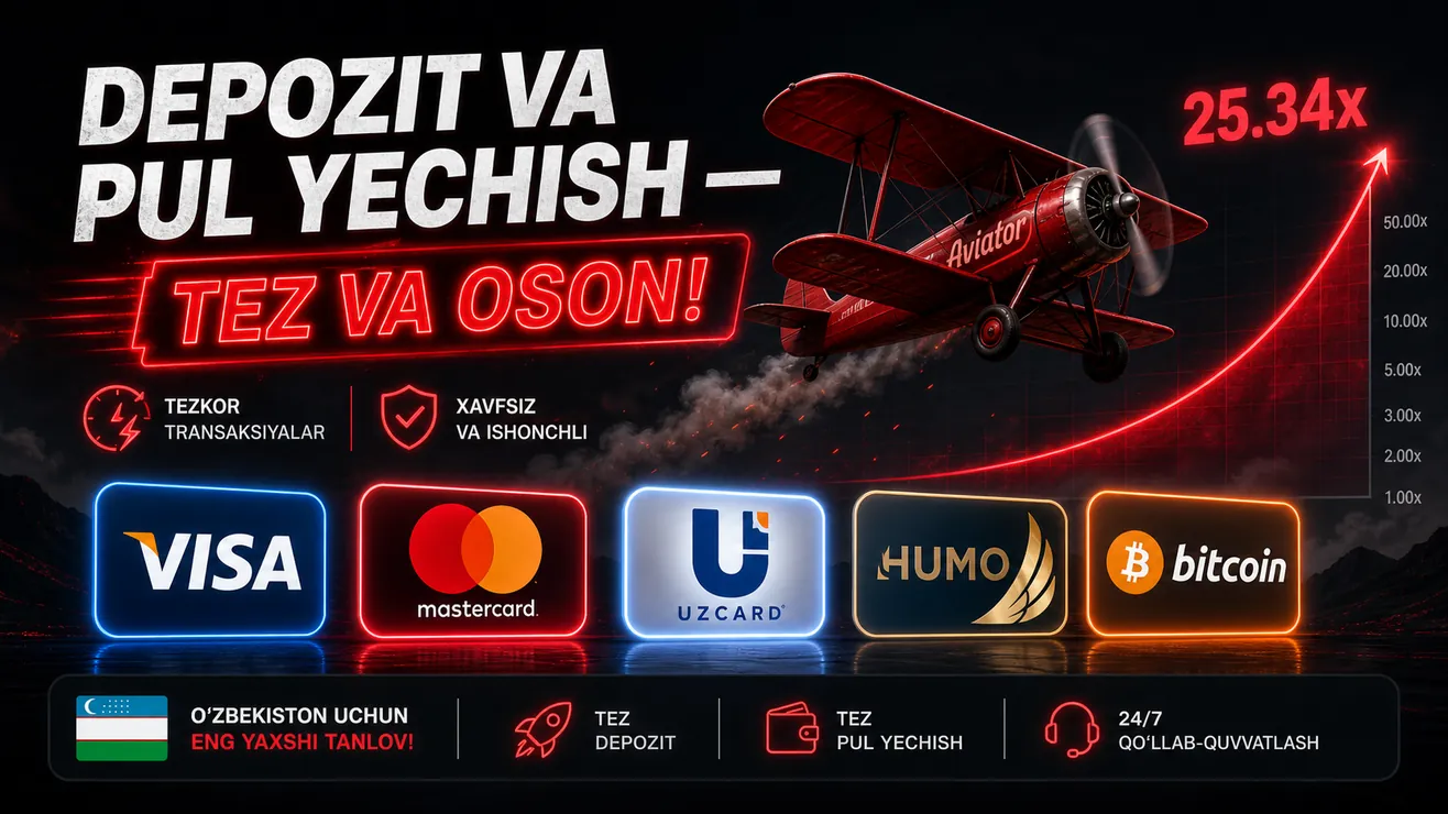 Aviator depozit va pul yechish — UzCard Humo kripto Mostbet 1xBet 2026